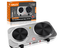 Plită electrică HALEY HY-1893, 2 zone de gătit, 1500 W + 1000 W, oțel inoxidabil, 50x25 cm