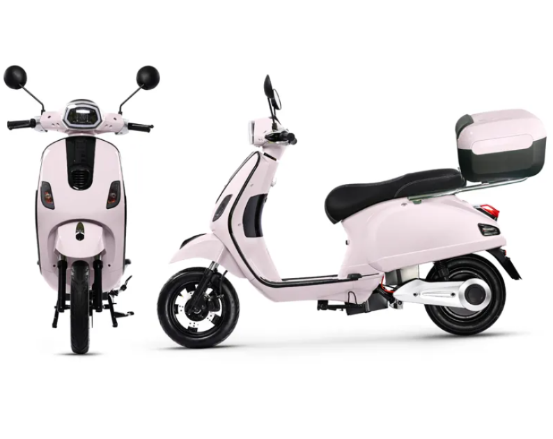 Scuter electric N-MOTO EL3, motor Bosch 1000 W, autonomie 60 km, GPS și aplicație mobilă, roz