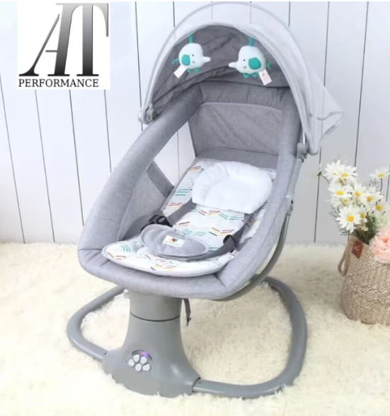 Balansoar electric pentru bebeluși AT Performance, 3 în 1, bluetooth, telecomandă, maxim 18 kg, 0-3 ani