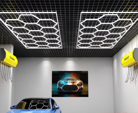 Aplică LED hexagonală AT Performance, 14 module, 672 W, 70.000 lumeni, 6500K alb rece