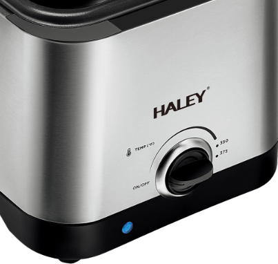 Friteuză electrică HALEY HY-2505, 2.5 L, 1000 W, carcasă inox și plastic termorezistent, argintiu