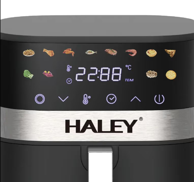 Friteuză cu aer cald HALEY HY-2514, 7 L, 2000 W, control digital, interior antiaderent PFA