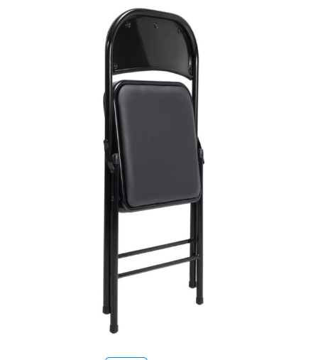 Scaun pliant Grunberg Z28, cadru metalic, 43,5 x 45,5 x 77,5 cm, interior-exterior, negru