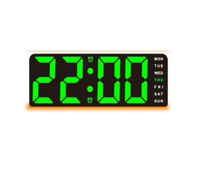Ceas LED multifuncțional AT Performance, afișaj oră, dată și temperatură, alarmă, alimentare USB, verde