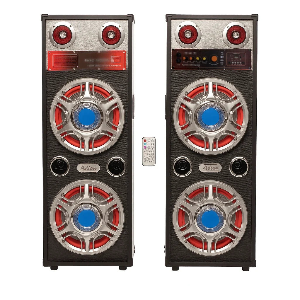 Boxe audio active ailiang ATP813-DT, 2x8 inch, bluetooth, USB, FM, karaoke, telecomandă