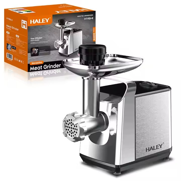 Mașină de tocat carne HALEY HY-1641, 2600 W, 3 kg/min, carcasă din oțel inoxidabil, argintiu