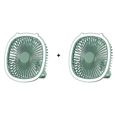 Ventilator de camping portabil AT Performance, set 2 bucăți, USB, 3 viteze, LED, cârlig pliabil