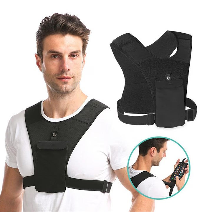Vestă de alergat AT Performance cu suport pentru telefon, reglabilă, mărime M-XL, negru