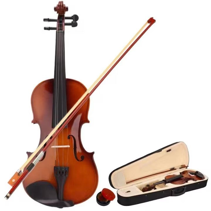 Set vioară clasică AT Performance, mărime 3/4, lemn, 55 cm, arcuș, sacâz, cutie de transport