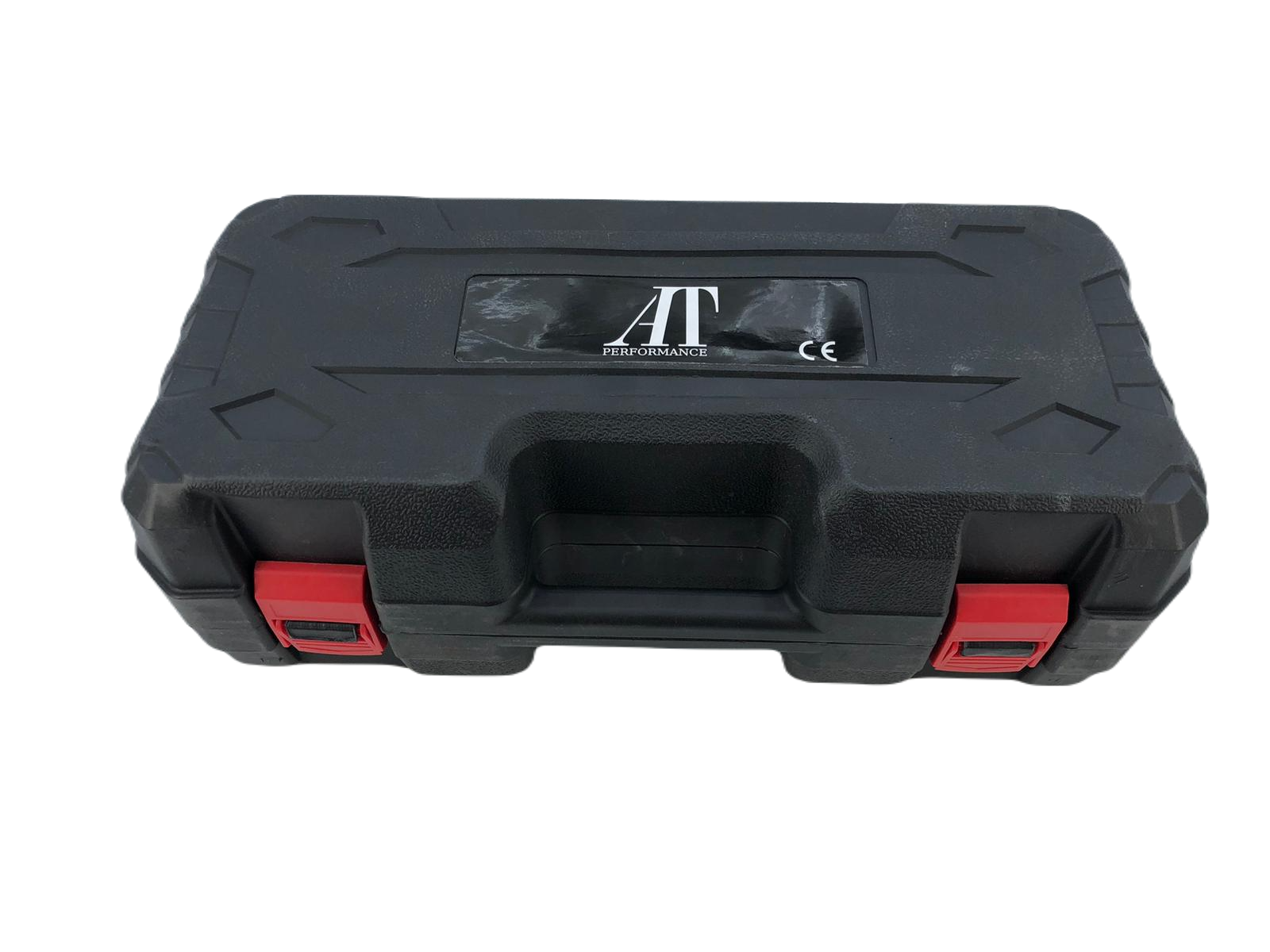 Mini fierăstrău cu lanț AT Performance, 36V, 3000 RPM, lamă 4 inch, 2 acumulatori 8 Ah, LED, negru cu galben