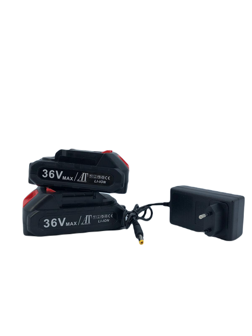 Mini fierăstrău cu lanț AT Performance, 36V, 3000 RPM, lamă 4 inch, 2 acumulatori 8 Ah, LED, negru cu galben