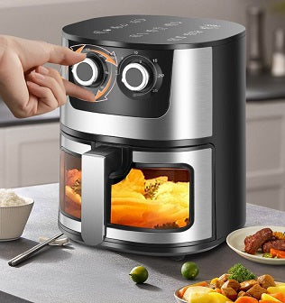 Friteuză cu aer cald AT Performance, 7 L, 2400 W, afișaj LCD, carcasă din oțel inoxidabil