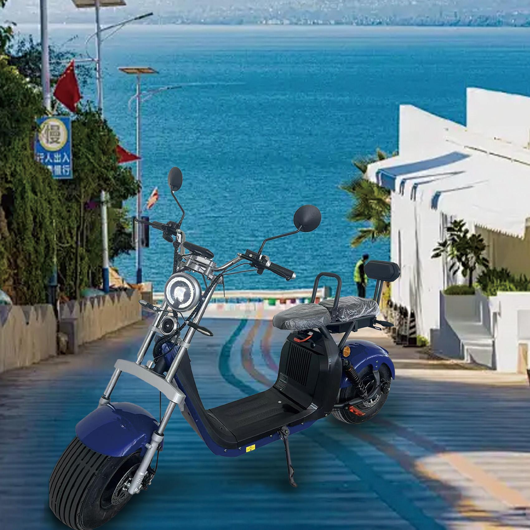 Scuter Electric 2 Persoane, Viteză Limitată 25 km/h – Fără Permis,  Motor 1500W, Baterie 20Ah, Suspensie Hidraulică, COC Inclus