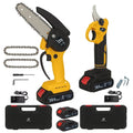 Set foarfecă electrică și mini fierăstrău AT Performance, 36V, 800 W și 550 W, lanț 6 inch, 4 acumulatori