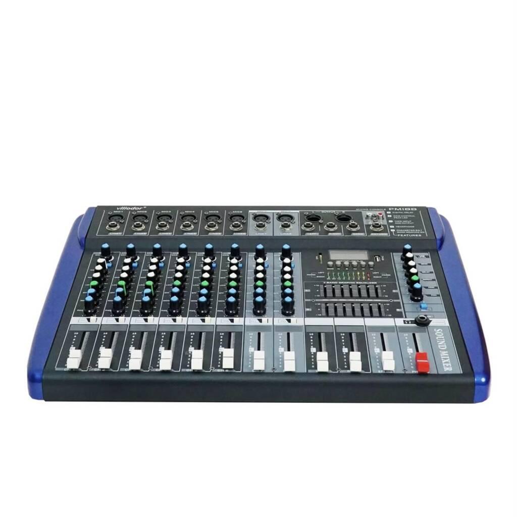 Mixer audio profesional AT Performance PM188, 8 canale, USB player, egalizator 7 benzi, digital delay