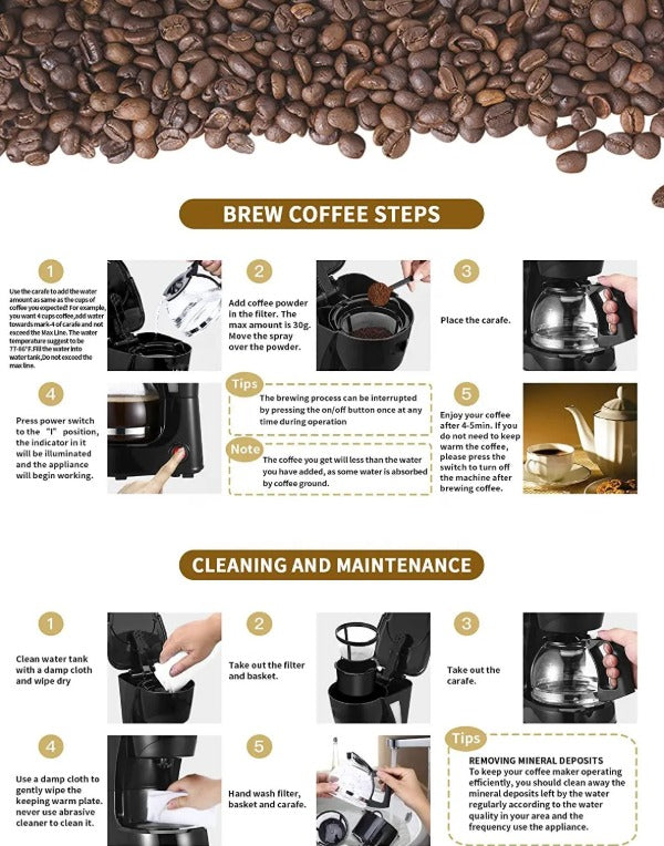 Cafetieră HALEY HY-2807, 650 W, carafă din sticlă 750 ml, menținere la cald 40 min
