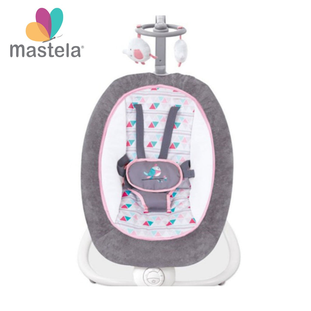 Balansoar pliabil bebeluși Mastela, 0-12 luni, până la 9 kg, cadru metalic, tapițerie lavabilă, roz