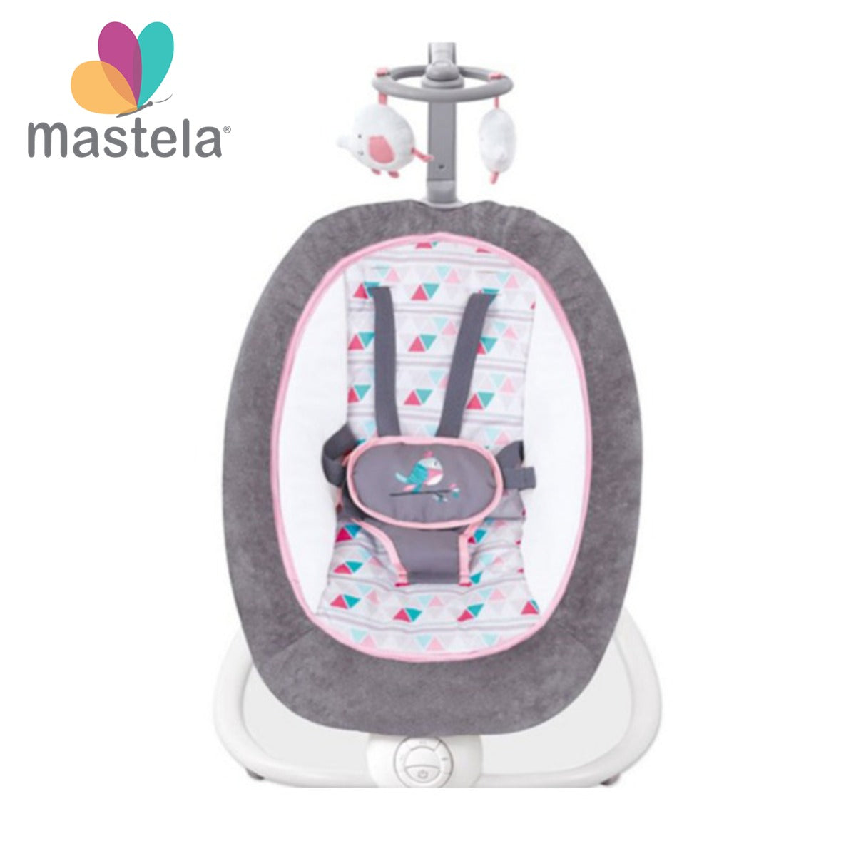 Balansoar pliabil bebeluși Mastela, 0-12 luni, până la 9 kg, cadru metalic, tapițerie lavabilă, roz