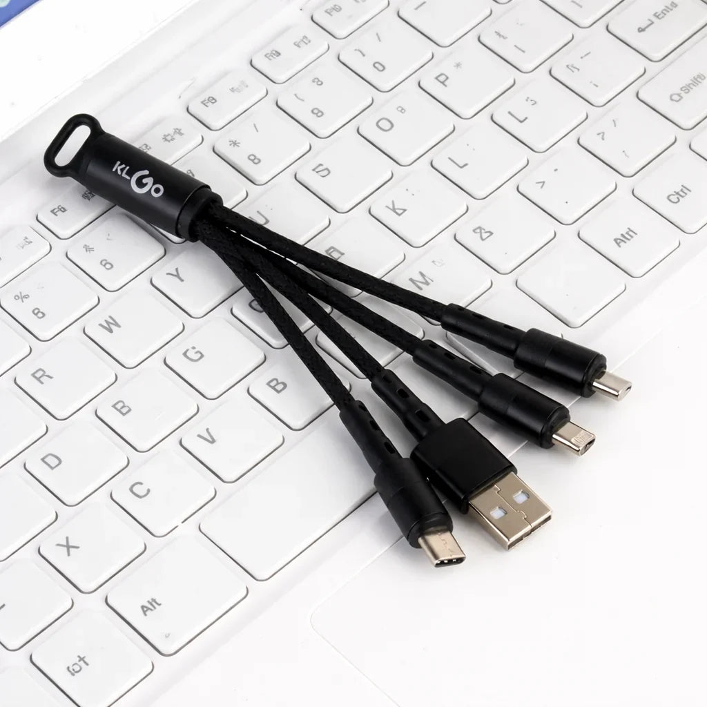 Cablu de încărcare 3 în 1 KLGO S-670, USB la Type-C, micro USB, Lightning, 2A