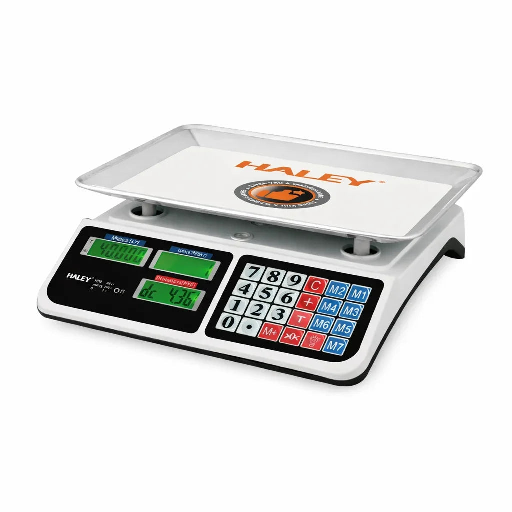 Cântar comercial digital HALEY HY-5040, 40 kg, precizie 2 g, platformă inox, afișaj dublu