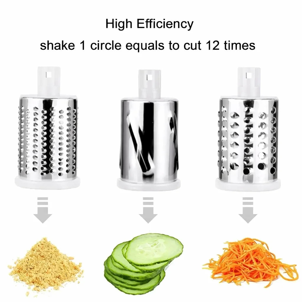 Răzătoare manuală AT Performance, 3 lame rotative din inox, corp ABS, verde