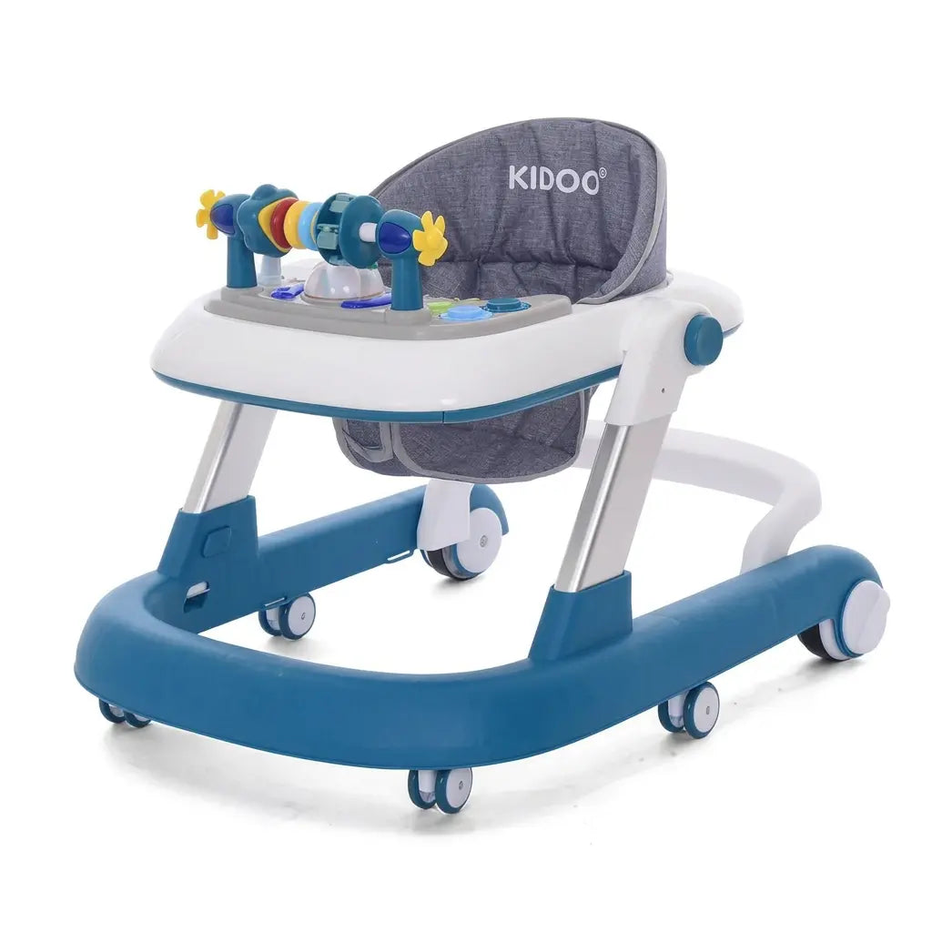 Premergător educațional 3 în 1 KIDOO, măsuță și antemergător, de la 6 luni, maxim 25 kg, alb/albastru
