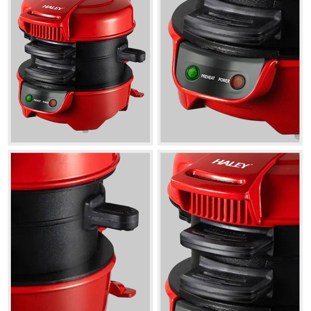 Aparat de burgeri HALEY, 600 W, plăci antiaderente, deschidere 180°, indicator LED