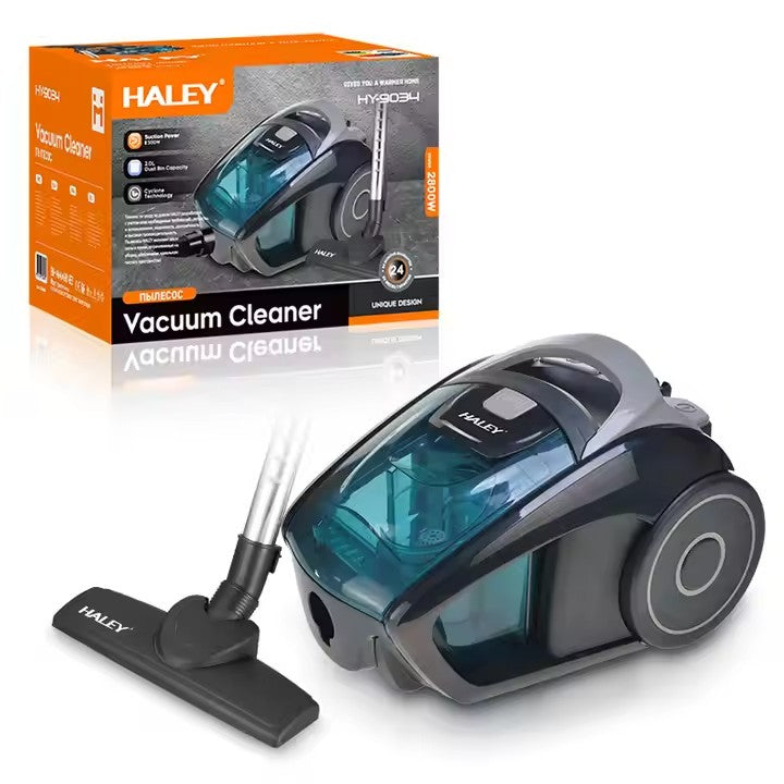 Aspirator fără sac HALEY HY-9034, 2800 W, recipient 2 L, aspirare peste 500 AW, negru/albastru