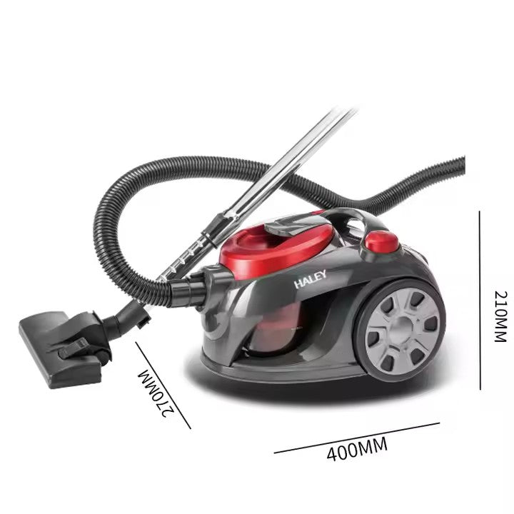 Aspirator cu sac HALEY HY-1503, 3000 W, sac 1,5 L, putere de aspirare peste 200 AW, roșu/negru