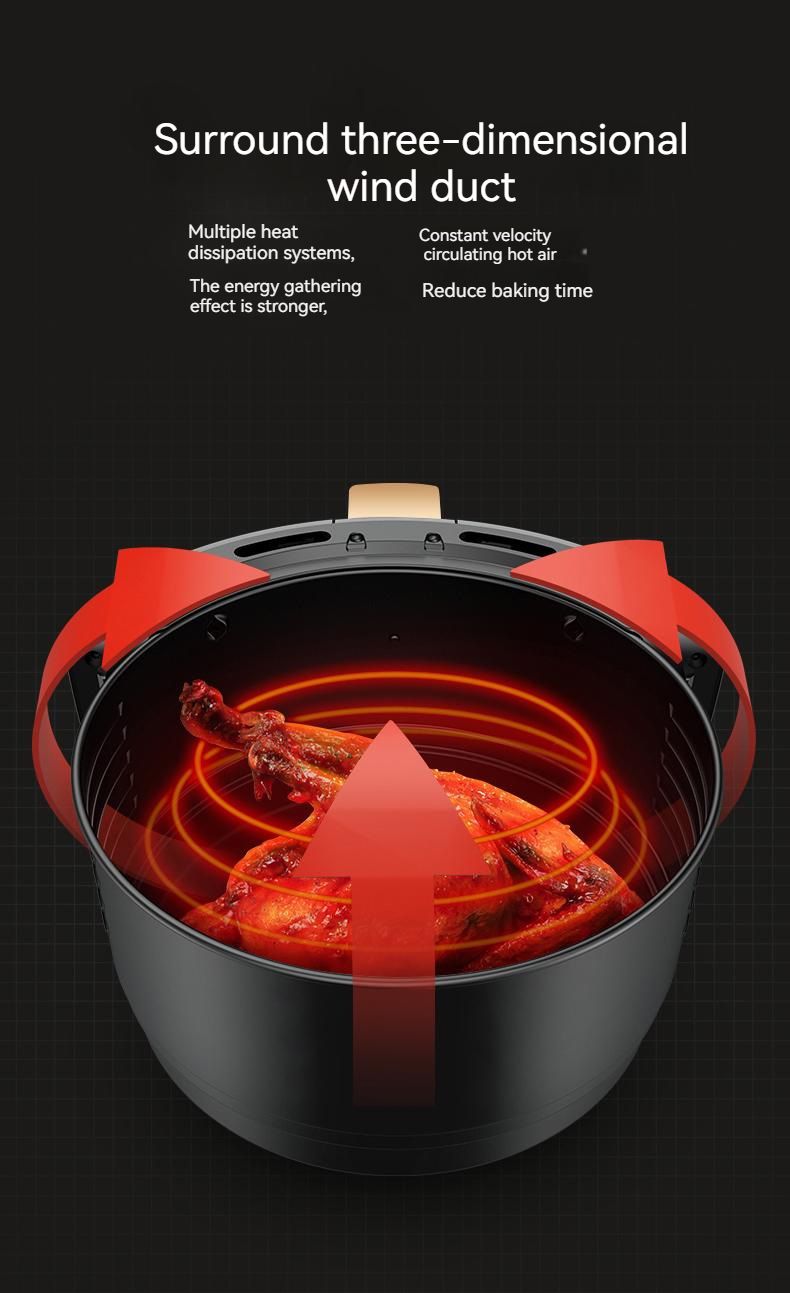 Friteuză cu Aer Cald Fry Digital AT PERFORMANCE® 8L, 2400W, 8 Programe, Temperatură Reglabilă, Timer 60 Min – CADOU 100 Buc Hârtii de Copt