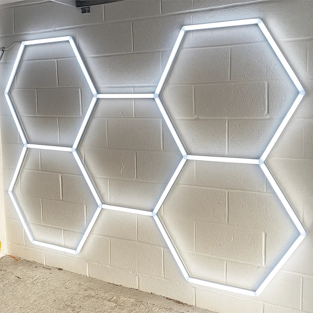 Lampă LED modulară tip fagure AT Performance QY-5X122, 120 W, 6500 K, 220V, design hexagonal