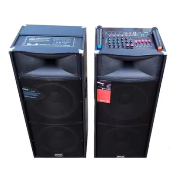 Sistem audio profesional AT Performance Valliodor 2025, 560 W, 4 difuzoare 15 inch, 2 microfoane wireless