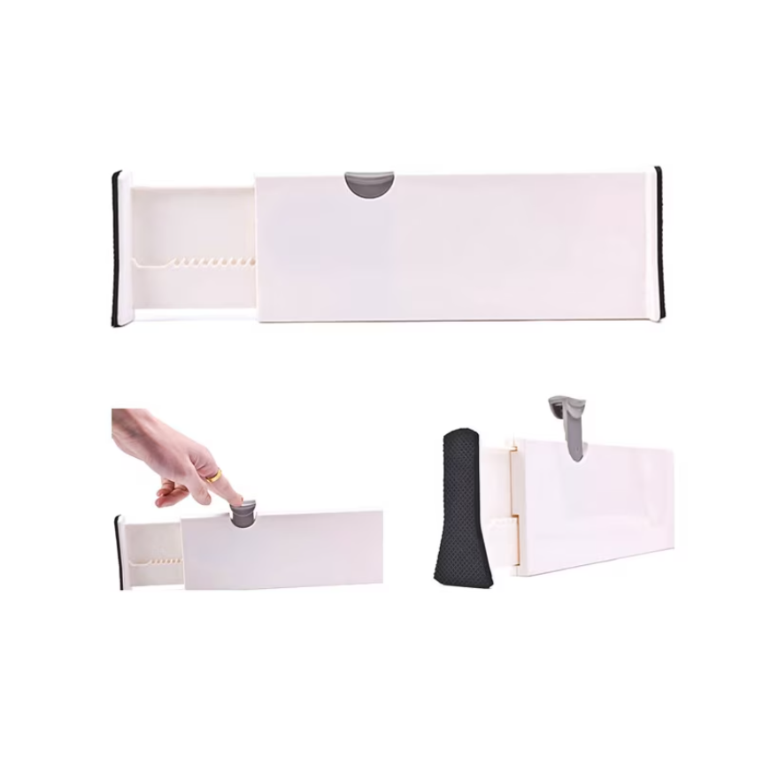Organizator pentru sertar AT Performance, pliabil, reglabil 27,5-44 cm, înălțime 10,5 cm, plastic