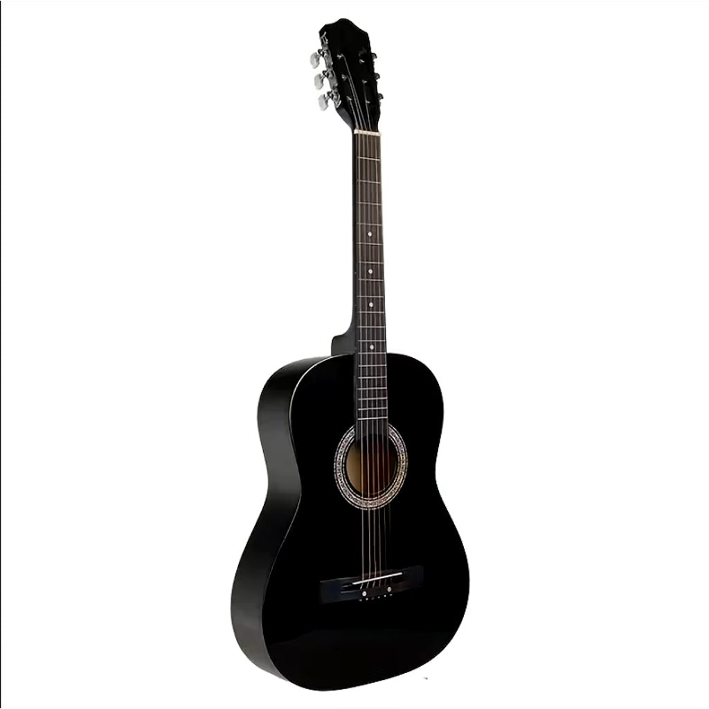 Chitara AT PERFORMANCE®, Clasica 4/4 Neagra, 38" (95cm), Lemn, 6 Corzi metalice, 20 De Taste.