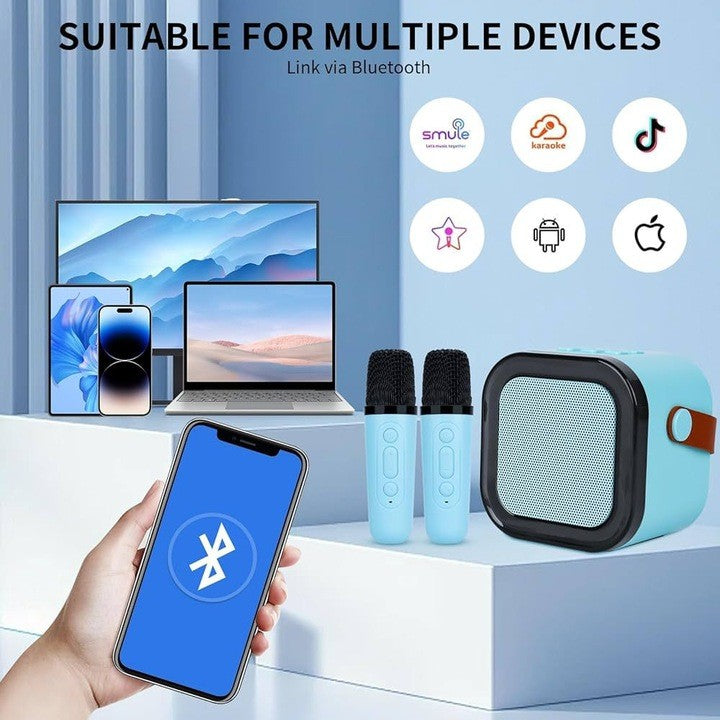 Pachet Smartwatch AMOLED 49mm + Boxă Karaoke cu 2 Microfoane AT PERFORMANCE® – Apel Bluetooth, Muzică, Fitness & Distracție