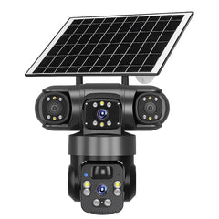 Cameră de Supraveghere Solară 4G/WiFi cu 3 Lentile, Viziune 360°, AI și Night Vision Colo