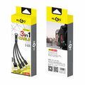 Cablu de încărcare 3 în 1 KLGO S-670, USB la Type-C, micro USB, Lightning, 2A