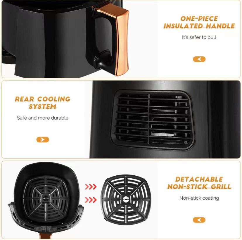 Friteuză cu aer cald AT Performance, 8 L, 2400 W, 8 programe, timer 60 min, negru