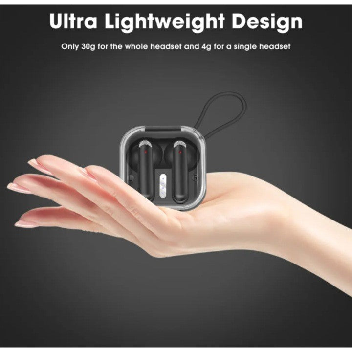 Căști wireless Tusy Store HK-55BL, Bluetooth 5.3, control tactil, autonomie 3-4 ore, difuzor 13 mm