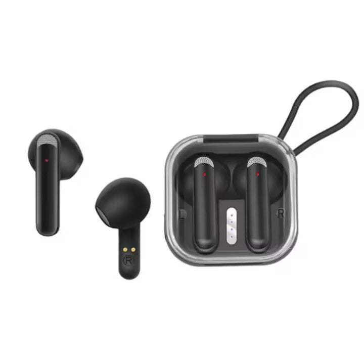 Căști wireless Tusy Store HK-55BL, Bluetooth 5.3, control tactil, autonomie 3-4 ore, difuzor 13 mm