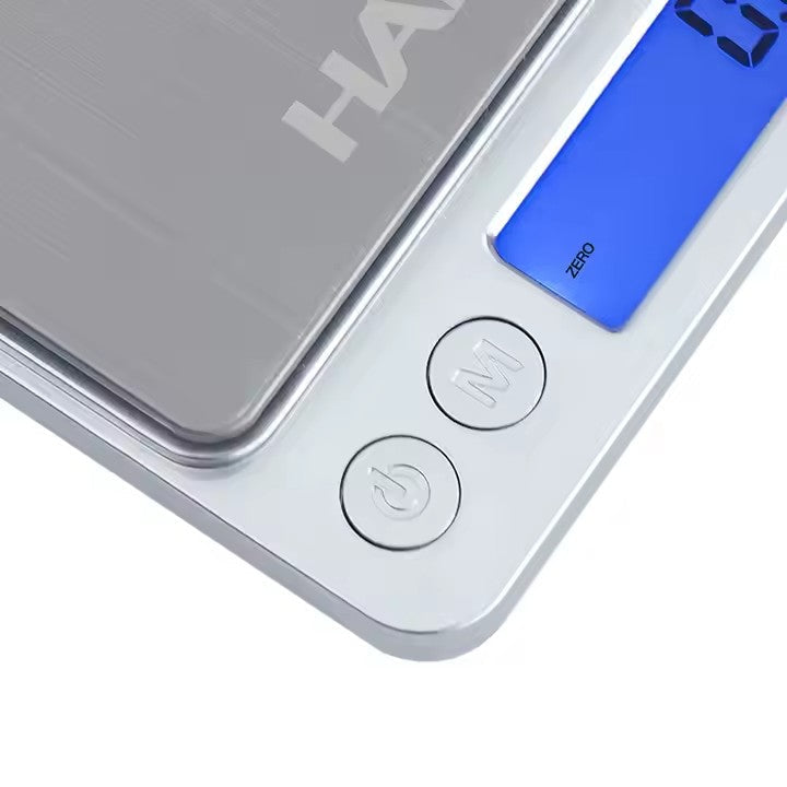 Cântar digital de bucătărie HALEY HY-5015, 3 kg, precizie 0,1 g, oțel inoxidabil, argintiu