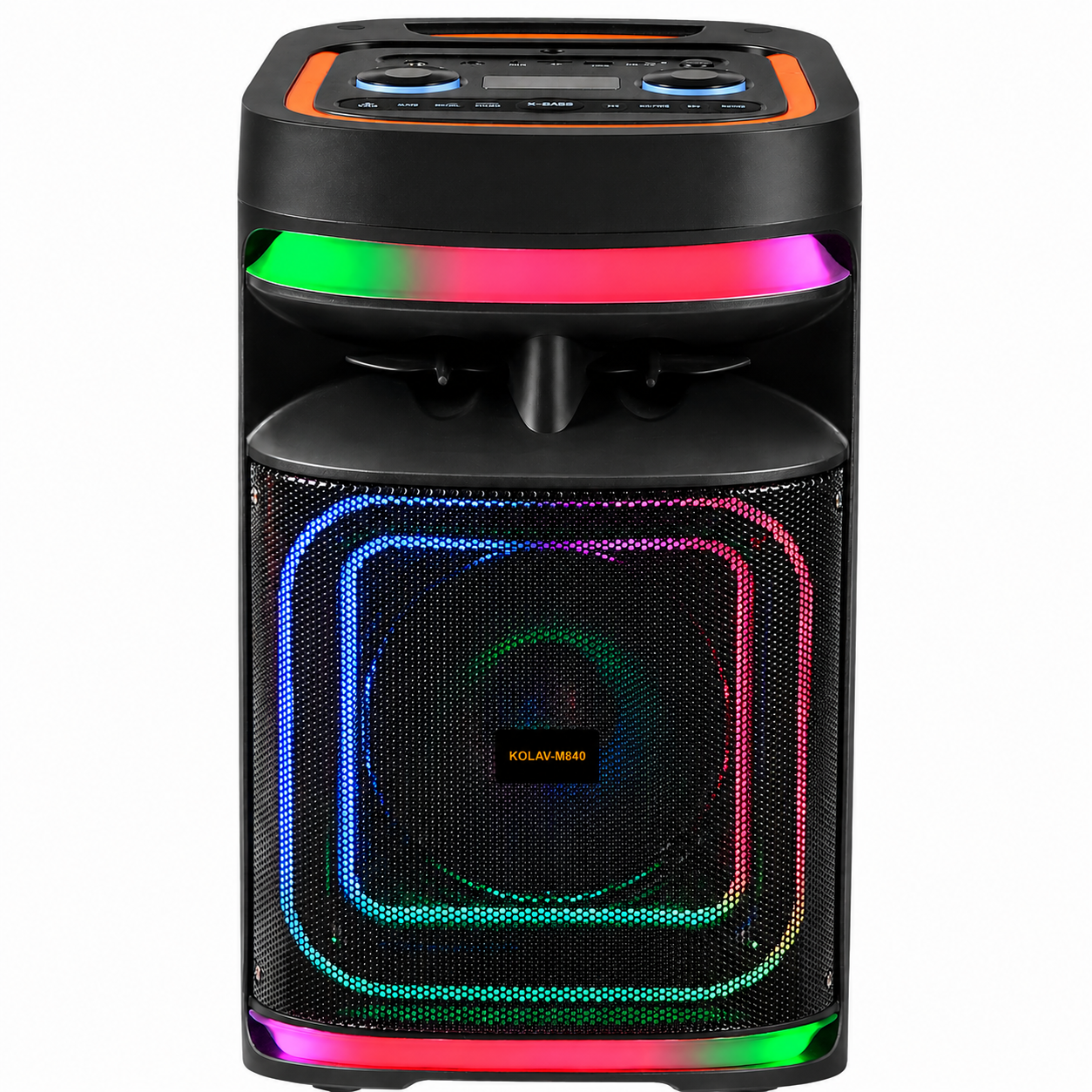 Boxă karaoke portabilă KOLAV M840, 8 inch, 400 W RMS, autonomie 4 ore, microfon wireless, negru