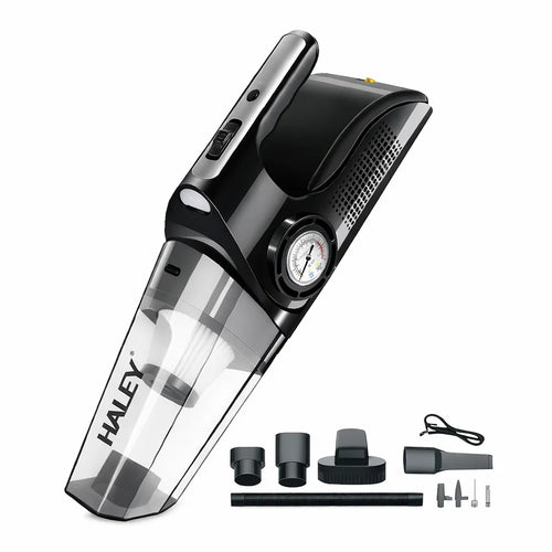 Aspirator auto portabil HALEY HY-3921, 4 în 1, 12 V, 4500 Pa, funcție de umflare, lanternă LED