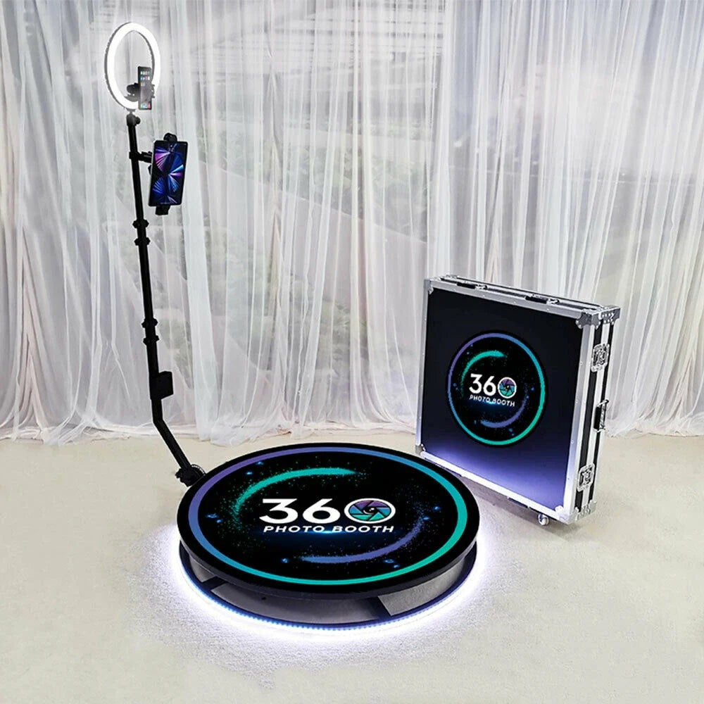 Platformă foto-video selfie 360 AT Performance, diametru 100 cm, braț rotativ reglabil, LED RGB, 3-4 persoane