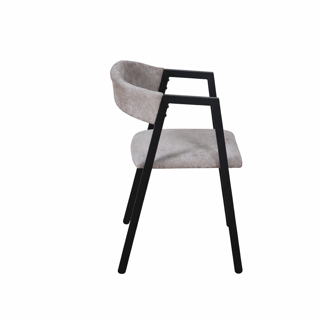 Set masă dining cu 4 scaune AT Performance, 120x70x75,5 cm, blat lemn, cadru metalic, negru