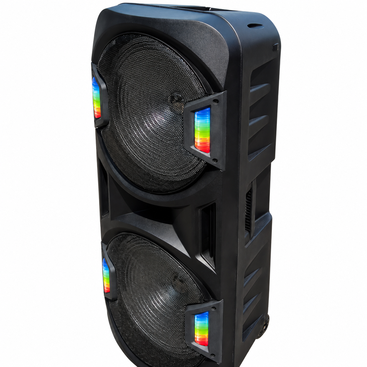 Boxă karaoke portabilă Sing-E ZQS15201, 2x15 inch, 80 W, acumulator 5000 mAh, LED RGB