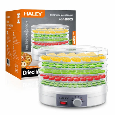 Deshidrator de fructe și legume HALEY HY-980I, 350 W, 5 tăvi, termostat 35-70°C