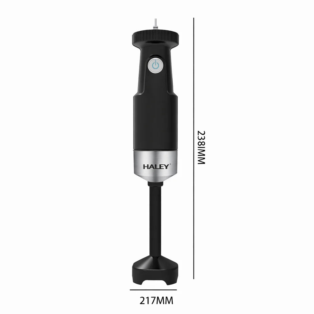 Blender de mână HALEY HY-1132, 1200 W, set 4 în 1, pahar 1000 ml, lame inox, negru-argintiu