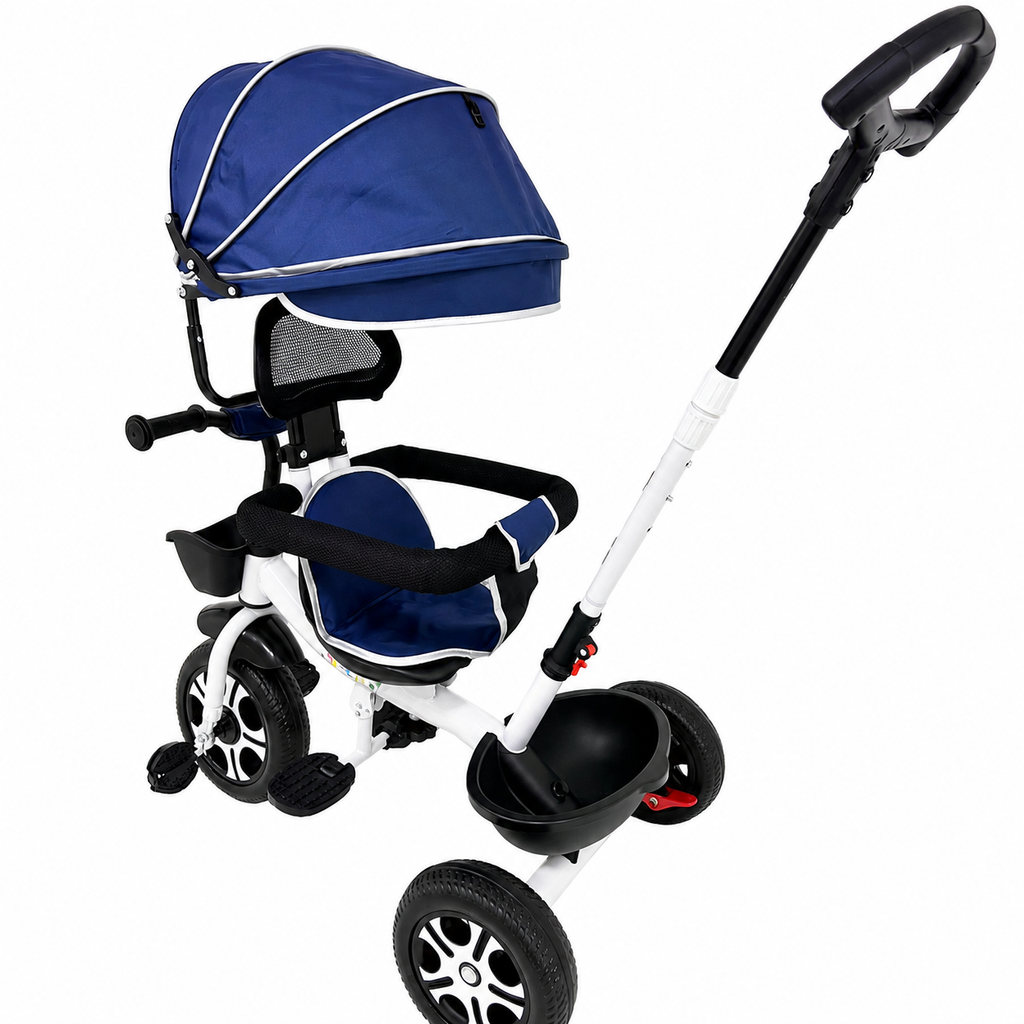 Tricicletă evolutivă KIDOO KD-X06, scaun rotativ 360°, copertină cu protecție UV, roți cauciuc, 9 luni-6 ani