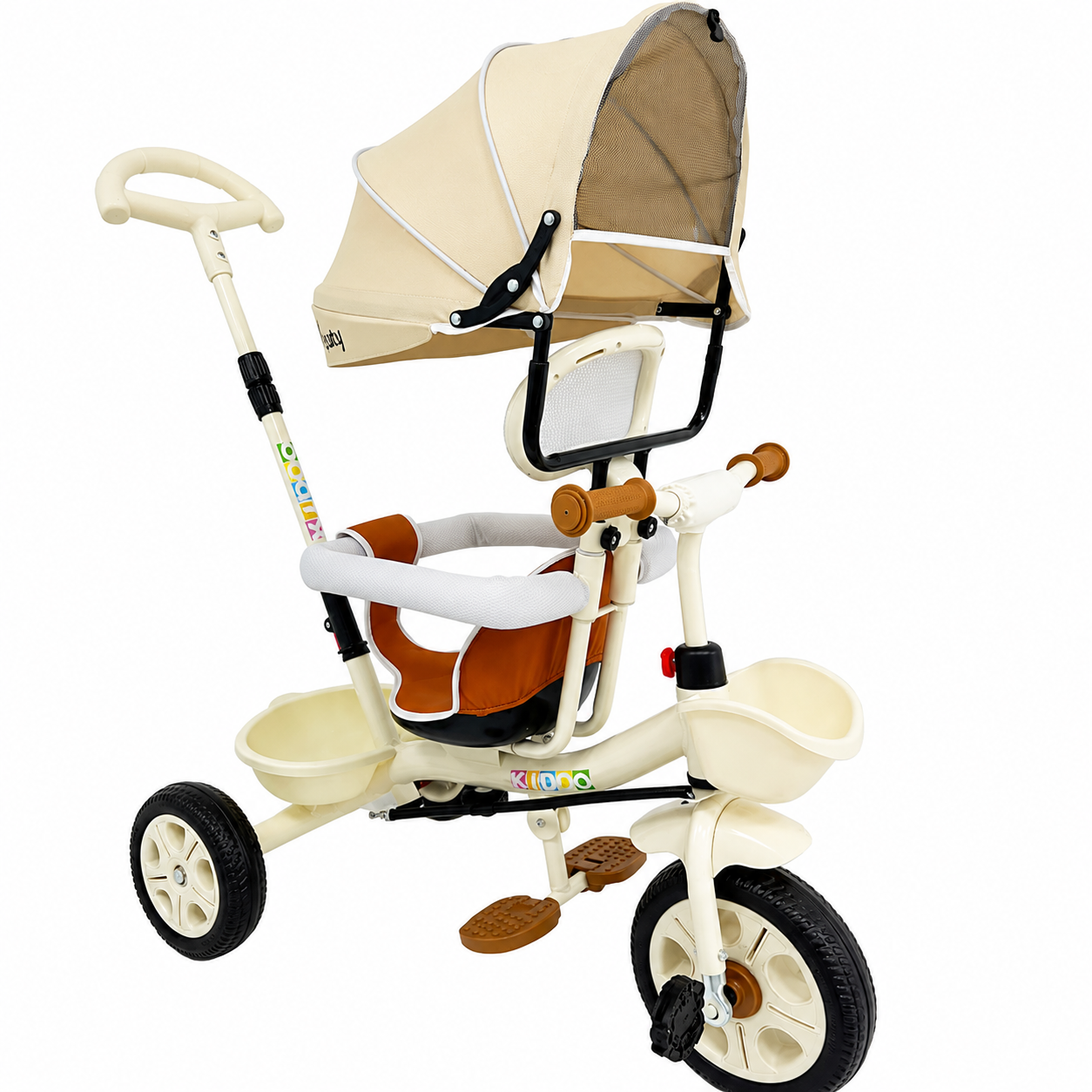 Tricicletă evolutivă KIDOO KD-X06, scaun rotativ 360°, copertină cu protecție UV, roți cauciuc, 9 luni-6 ani